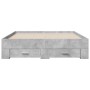 Cama con cajones madera ingeniería gris hormigón 120x200 cm de vidaXL, Camas y somieres - Ref: Foro24-3280394, Precio: 155,12...