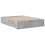 Cama con cajones madera ingeniería gris hormigón 120x200 cm de vidaXL, Camas y somieres - Ref: Foro24-3280394, Precio: 155,12...