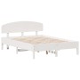 Estructura de cama con cabecero madera pino blanco 135x190 cm de vidaXL, Camas y somieres - Ref: Foro24-3207230, Precio: 188,...