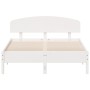 Estructura de cama con cabecero madera pino blanco 135x190 cm de vidaXL, Camas y somieres - Ref: Foro24-3207230, Precio: 188,...