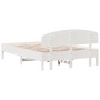 Estructura de cama con cabecero madera pino blanco 135x190 cm de vidaXL, Camas y somieres - Ref: Foro24-3207230, Precio: 188,...