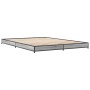 Estructura cama madera ingeniería metal gris Sonoma 150x200 cm de vidaXL, Camas y somieres - Ref: Foro24-845144, Precio: 80,4...