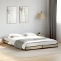 Estructura cama madera ingeniería metal roble Sonoma 120x190 cm de vidaXL, Camas y somieres - Ref: Foro24-845167, Precio: 85,...