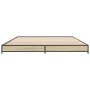 Estructura cama madera ingeniería metal roble Sonoma 120x190 cm de vidaXL, Camas y somieres - Ref: Foro24-845167, Precio: 85,...