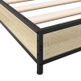 Estructura cama madera ingeniería metal roble Sonoma 120x190 cm de vidaXL, Camas y somieres - Ref: Foro24-845167, Precio: 85,...