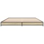 Estructura cama madera ingeniería metal roble Sonoma 120x200 cm de vidaXL, Camas y somieres - Ref: Foro24-845152, Precio: 87,...