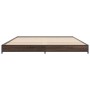 Estructura cama madera ingeniería metal marrón roble 135x190 cm de vidaXL, Camas y somieres - Ref: Foro24-845165, Precio: 90,...