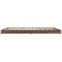 Estructura cama madera ingeniería metal marrón roble 135x190 cm de vidaXL, Camas y somieres - Ref: Foro24-845165, Precio: 90,...