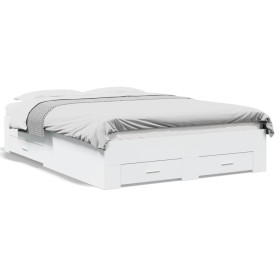 Cama con cajones madera de ingeniería blanco 120x190 cm de vidaXL, Camas y somieres - Ref: Foro24-3280412, Precio: 180,02 €, ...