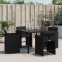 Sillas de jardín con cojines 4 unidades ratán sintético negro de vidaXL, Sillas de jardín - Ref: Foro24-4007456, Precio: 161,...