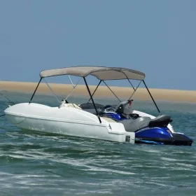 Bimini top with 3 arches gray 184x170x133 cm by vidaXL, Boat storage covers - Ref: Foro24-94799, Price: 162,61 €, Discount: %