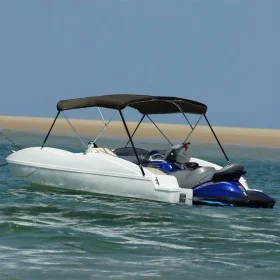 Bimini-Top mit 3 Bögen schwarz 183x152x133 cm von vidaXL, Aufbewahrungsabdeckungen für Boote - Ref: Foro24-94802, Preis: 163,...