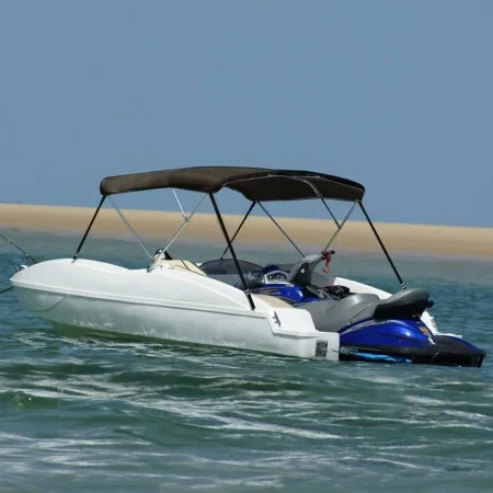 Bimini-Top mit 3 Bögen schwarz 183x152x133 cm von vidaXL, Aufbewahrungsabdeckungen für Boote - Ref: Foro24-94802, Preis: 163,...