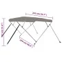 Toldo bimini de 4 arcos gris 243x250x131 cm de vidaXL, Cubiertas para almacenamiento de barcas - Ref: Foro24-94809, Precio: 2...