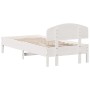 Estructura de cama con cabecero madera de pino blanco 100x200cm de vidaXL, Camas y somieres - Ref: Foro24-3207218, Precio: 15...