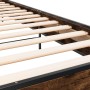 Estructura cama madera ingeniería metal roble ahumado 90x200 cm de vidaXL, Camas y somieres - Ref: Foro24-845519, Precio: 79,...
