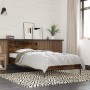 Estructura cama madera ingeniería metal roble humo 75x190 cm de vidaXL, Camas y somieres - Ref: Foro24-845559, Precio: 75,32 ...