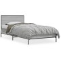 Estructura cama madera ingeniería metal gris Sonoma 100x200 cm de vidaXL, Camas y somieres - Ref: Foro24-845525, Precio: 84,6...