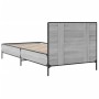 Estructura cama madera ingeniería metal gris Sonoma 100x200 cm de vidaXL, Camas y somieres - Ref: Foro24-845525, Precio: 84,6...