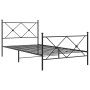 Estructura de cama con cabecero y estribo metal negro 107x203cm de vidaXL, Camas y somieres - Ref: Foro24-376516, Precio: 92,...