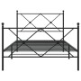 Estructura de cama con cabecero y estribo metal negro 107x203cm de vidaXL, Camas y somieres - Ref: Foro24-376516, Precio: 92,...