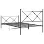 Estructura de cama con cabecero y estribo metal negro 107x203cm de vidaXL, Camas y somieres - Ref: Foro24-376516, Precio: 92,...