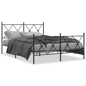 Estructura de cama cabecero y estribo metal negro 140x200 cm de vidaXL, Camas y somieres - Ref: Foro24-376521, Precio: 139,50...