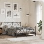 Estructura de cama cabecero y estribo metal negro 140x200 cm de vidaXL, Camas y somieres - Ref: Foro24-376521, Precio: 139,50...