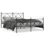 Estructura de cama cabecero y estribo metal negro 160x200 cm de vidaXL, Camas y somieres - Ref: Foro24-376523, Precio: 136,31...
