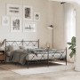 Estructura de cama cabecero y estribo metal negro 160x200 cm de vidaXL, Camas y somieres - Ref: Foro24-376523, Precio: 136,31...