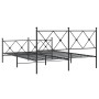 Estructura de cama cabecero y estribo metal negro 160x200 cm de vidaXL, Camas y somieres - Ref: Foro24-376523, Precio: 136,31...