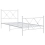 Estructura cama metal con cabecero y pie cama blanca 90x190 cm de vidaXL, Camas y somieres - Ref: Foro24-376561, Precio: 76,0...