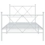 Estructura cama metal con cabecero y pie cama blanca 90x190 cm de vidaXL, Camas y somieres - Ref: Foro24-376561, Precio: 76,0...
