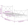 Estructura cama metal con cabecero y pie cama blanca 90x190 cm de vidaXL, Camas y somieres - Ref: Foro24-376561, Precio: 76,0...