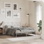 Estructura cama con cabecero y estribo metal blanco 137x190 cm de vidaXL, Camas y somieres - Ref: Foro24-376568, Precio: 108,...