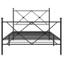 Estructura de cama con cabecero y estribo metal negro 100x190cm de vidaXL, Camas y somieres - Ref: Foro24-376514, Precio: 82,...