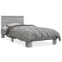 Estructura cama madera ingeniería metal gris Sonoma 75x190 cm de vidaXL, Camas y somieres - Ref: Foro24-845815, Precio: 88,56...