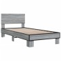 Estructura cama madera ingeniería metal gris Sonoma 75x190 cm de vidaXL, Camas y somieres - Ref: Foro24-845815, Precio: 88,56...