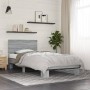 Estructura cama madera ingeniería metal gris Sonoma 75x190 cm de vidaXL, Camas y somieres - Ref: Foro24-845815, Precio: 88,56...