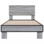 Estructura cama madera ingeniería metal gris Sonoma 75x190 cm de vidaXL, Camas y somieres - Ref: Foro24-845815, Precio: 88,56...