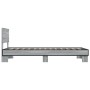 Estructura cama madera ingeniería metal gris Sonoma 75x190 cm de vidaXL, Camas y somieres - Ref: Foro24-845815, Precio: 88,56...
