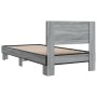 Estructura cama madera ingeniería metal gris Sonoma 75x190 cm de vidaXL, Camas y somieres - Ref: Foro24-845815, Precio: 88,56...