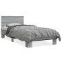 Estructura cama madera ingeniería metal gris Sonoma 90x190 cm de vidaXL, Camas y somieres - Ref: Foro24-845820, Precio: 92,83...