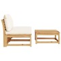 Set de muebles para jardín 3 piezas con cojines madera acacia de vidaXL, Sofás modulares de exterior - Ref: Foro24-366491, Pr...