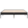 Estructura de cama madera de ingeniería y metal negro 135x190cm de vidaXL, Camas y somieres - Ref: Foro24-845041, Precio: 88,...