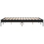 Estructura de cama madera de ingeniería y metal negro 135x190cm de vidaXL, Camas y somieres - Ref: Foro24-845041, Precio: 88,...