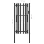 Anthracite grey steel garden fence gate 1x2.5 cm by vidaXL, garden gates - Ref: Foro24-146332, Price: 342,88 €, Discount: %