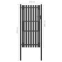 Puerta de valla del jardín de acero gris antracita 1x2,5 cm de vidaXL, Puertas de jardín - Ref: Foro24-146332, Precio: 350,89...