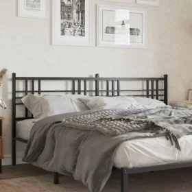 Black metal headboard 180 cm by vidaXL, Headboards and footboards - Ref: Foro24-376360, Price: 44,81 €, Discount: %
