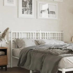 White metal headboard 150 cm by vidaXL, Headboards and footboards - Ref: Foro24-376407, Price: 43,27 €, Discount: %